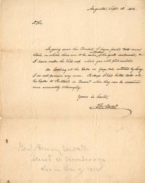 General Henry Sewall signed letter